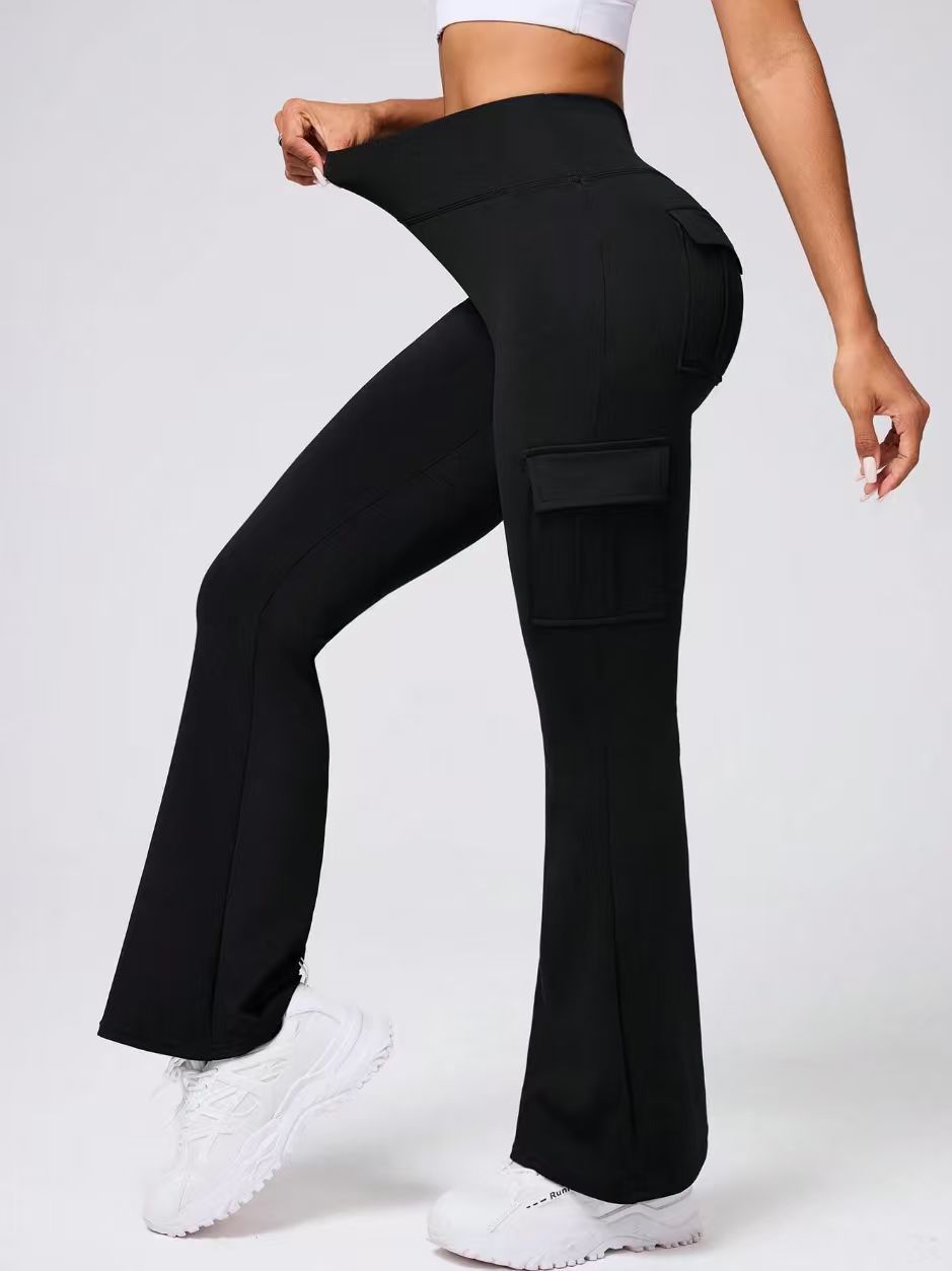 High Waist Flare Leggings with Pockets