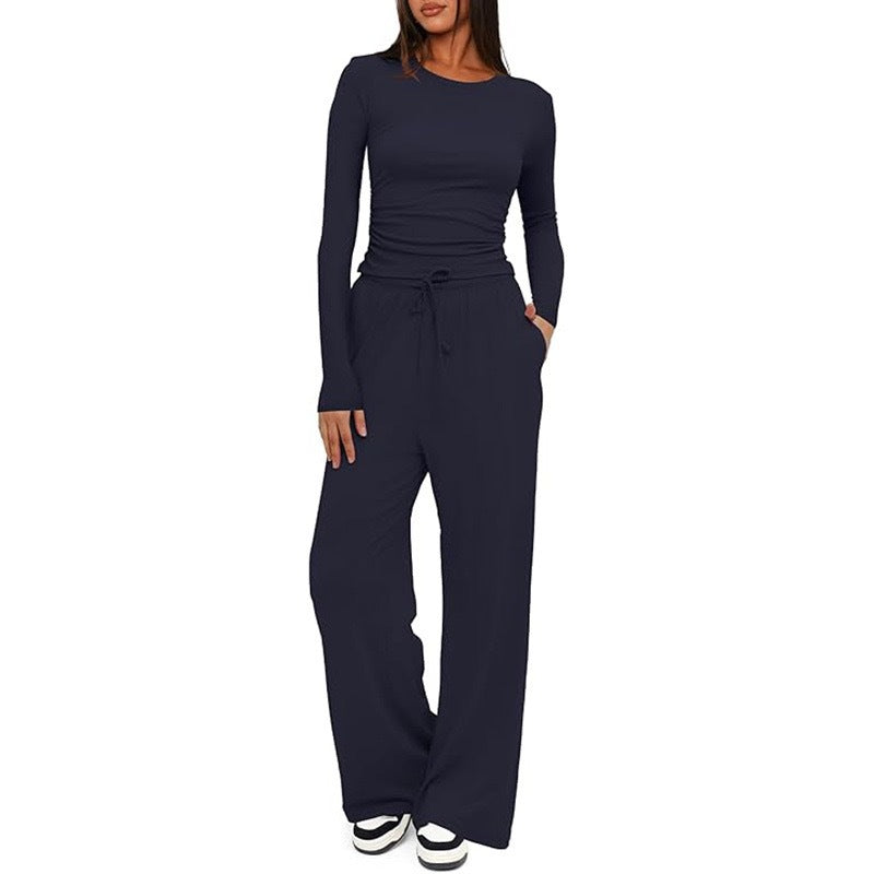Long Sleeve Solid Color Women Casual Suits