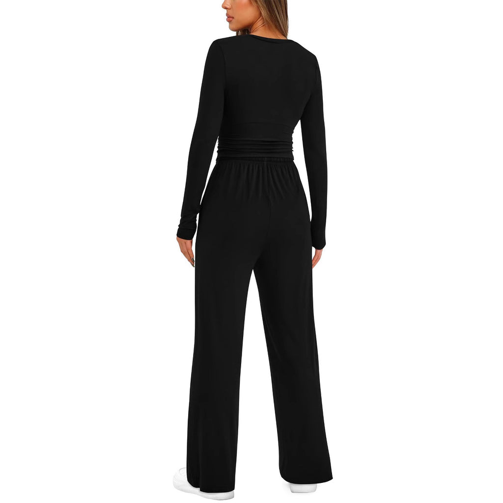 Long Sleeve Solid Color Women Casual Suits