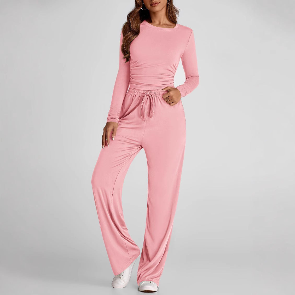 Long Sleeve Solid Color Women Casual Suits