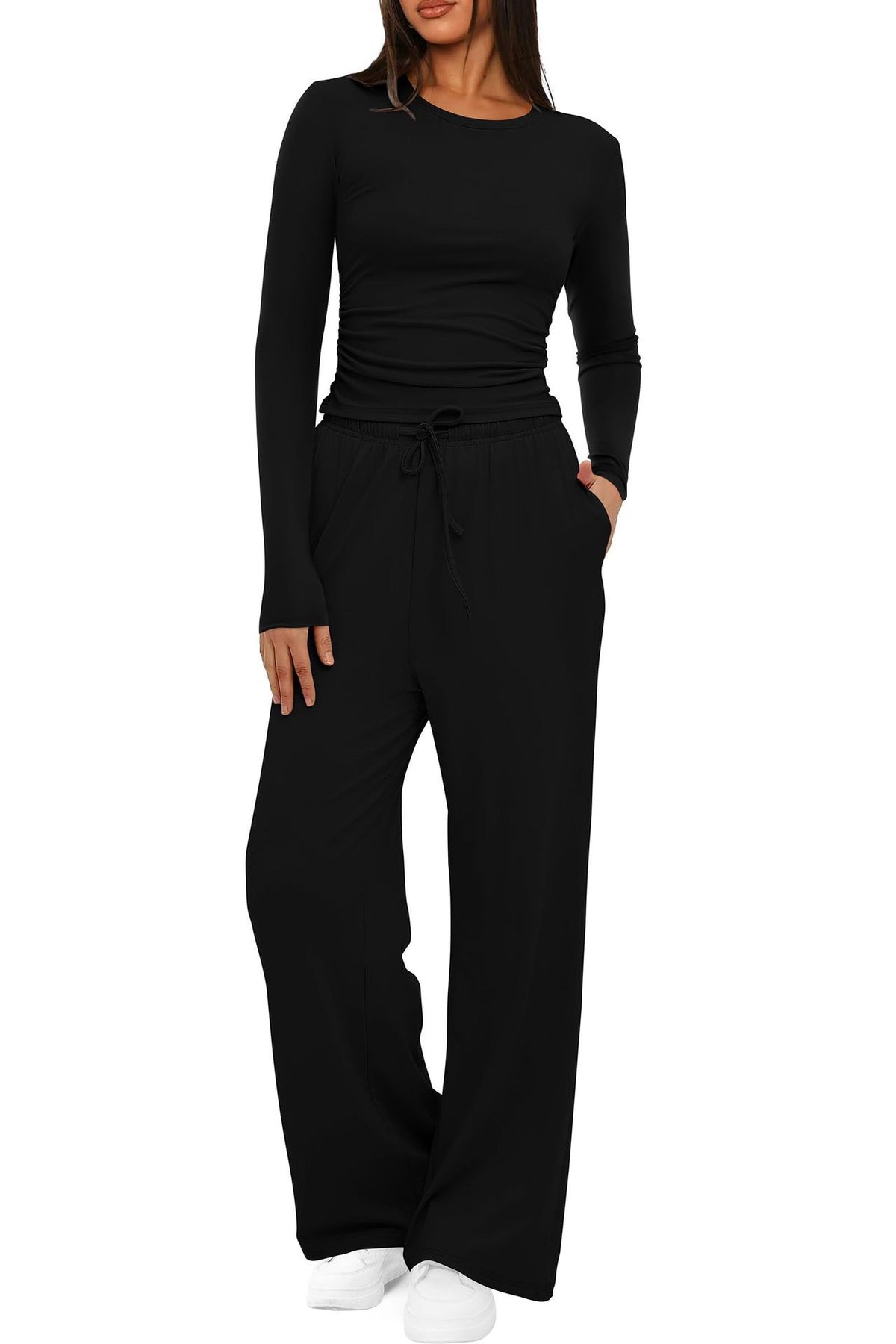 Long Sleeve Solid Color Women Casual Suits