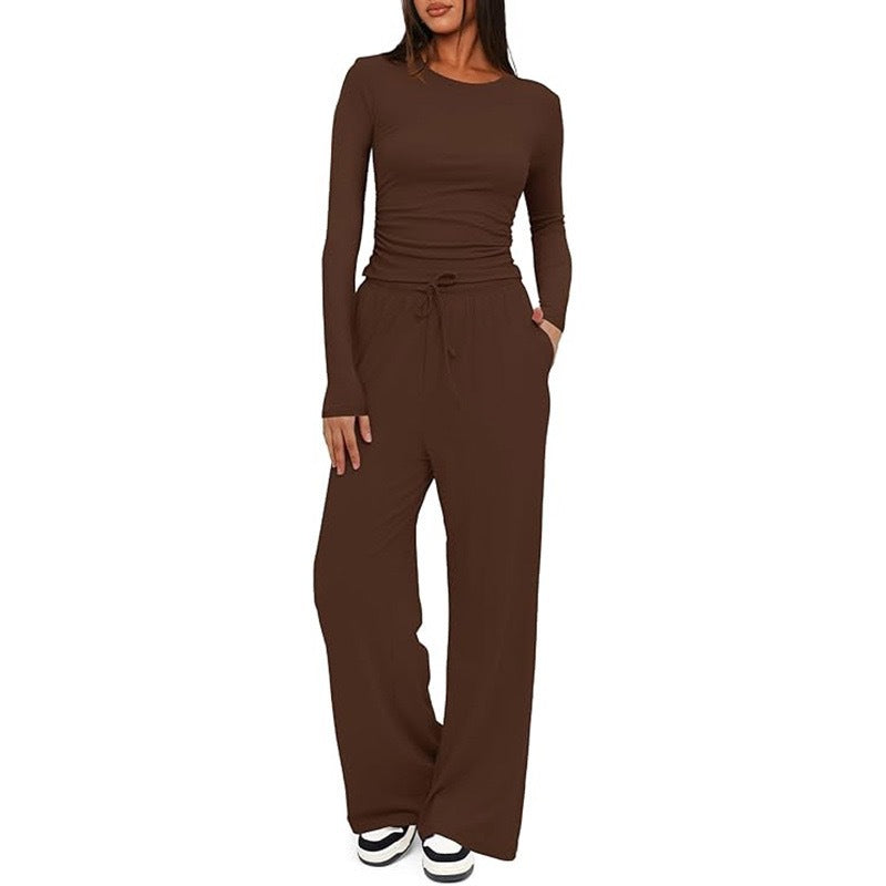 Long Sleeve Solid Color Women Casual Suits