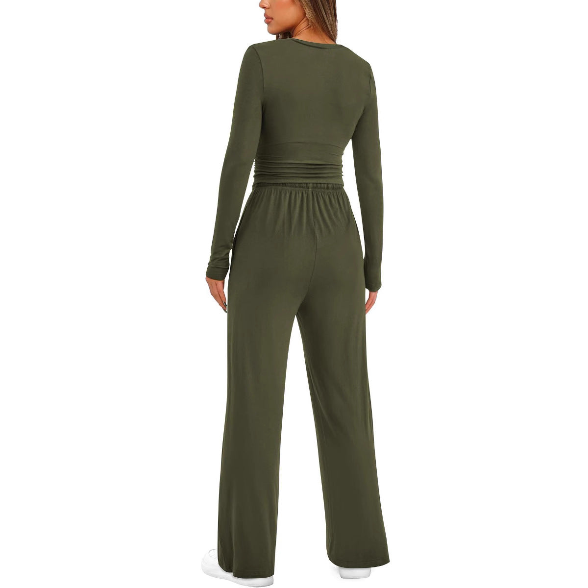 Long Sleeve Solid Color Women Casual Suits