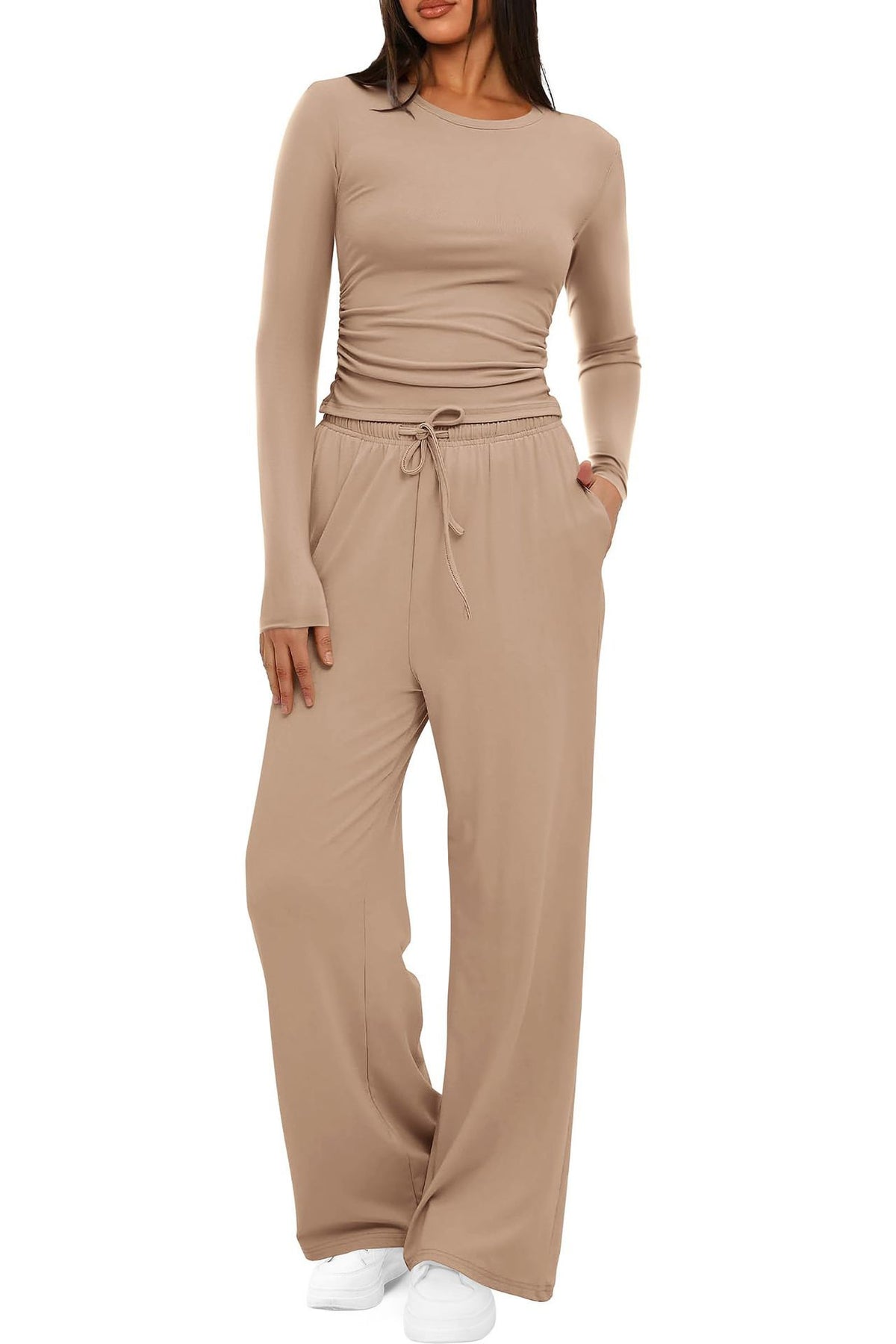 Long Sleeve Solid Color Women Casual Suits