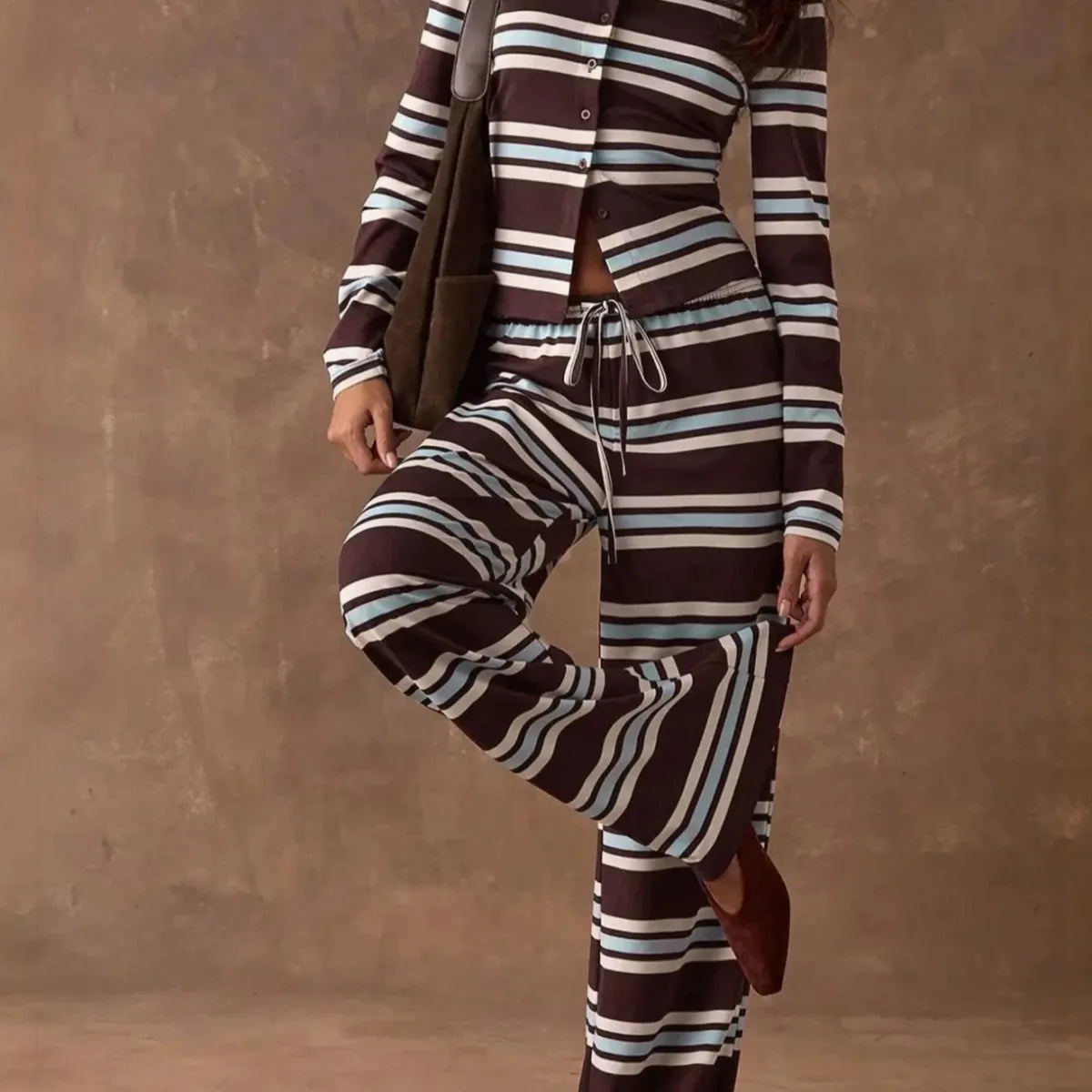 Striped Long-Sleeve Pyjama Set