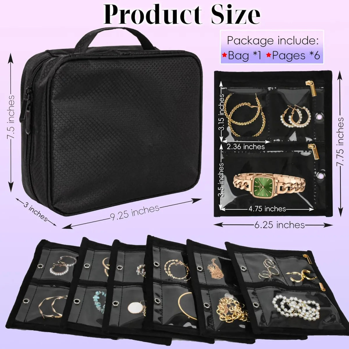 Travel jewellery organiser; jewellery not included