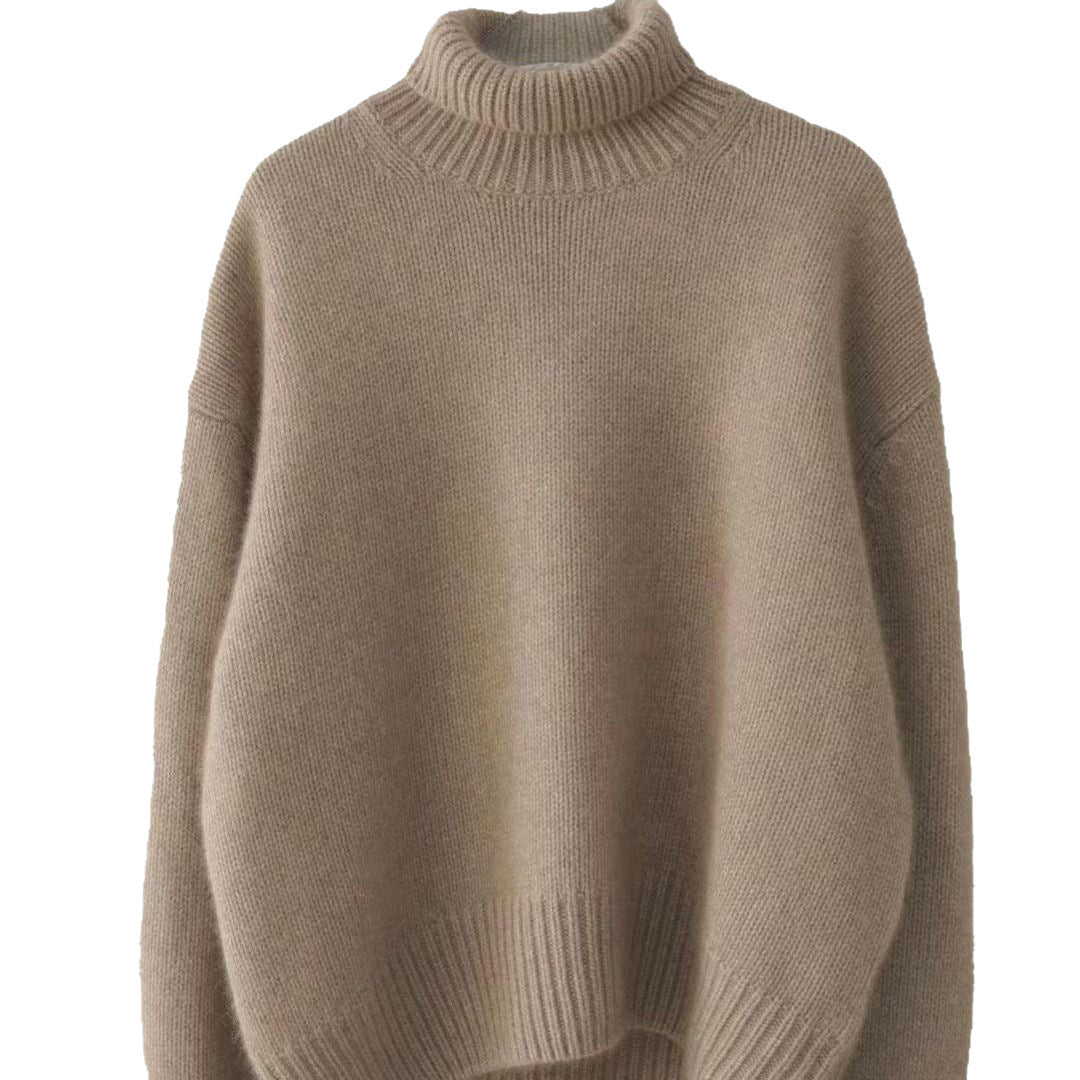 Loose Turtleneck Knit Pullover Sweater