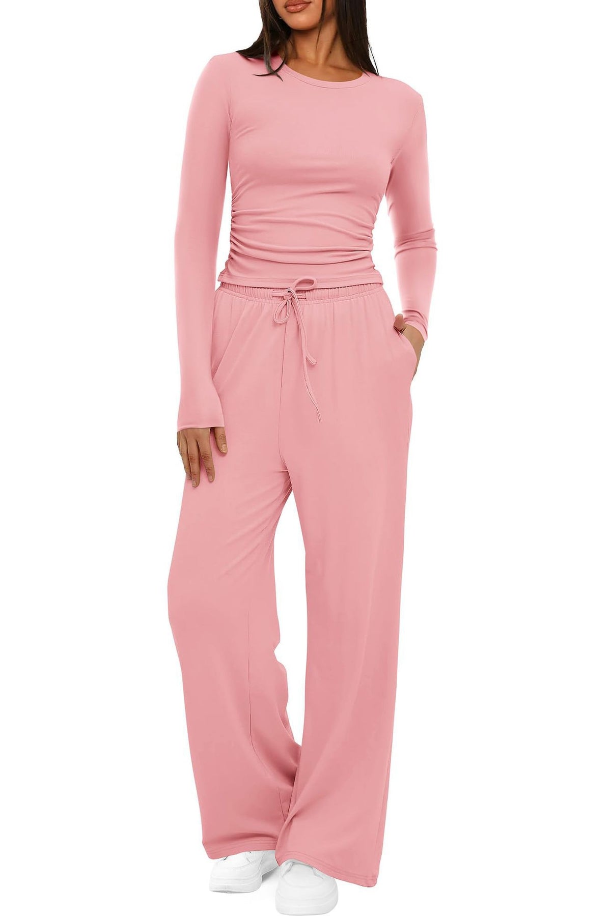 Long Sleeve Solid Color Women Casual Suits